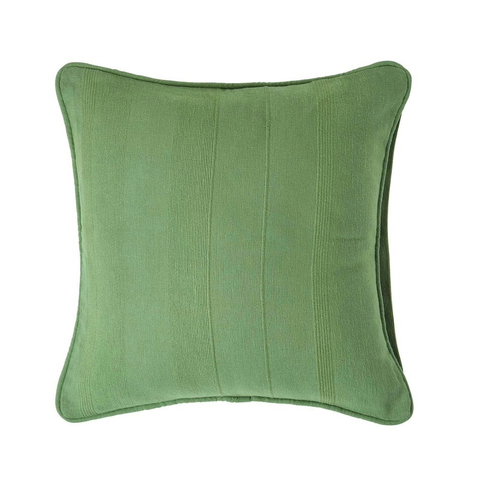image 1 of Homescapes Cotton Rajput Ribbed Dark Olive Cushion Cover - 45 x 45cm | Green | 45 x 45 cm | 1