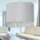 image 6 of First Choice Lighting Set of 2 Fringed Silvery Grey 23cm Fringed Velvet Pendant Shades Silver