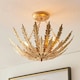 image 4 of Delphine Decorative Gold Layered Leaf Semi Flush Ceiling Light