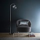 image 1 of Bianca Satin Nickel Floor Lamp Ribbed Glass Silver
