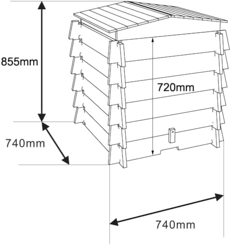 image 1 of Wooden Compost Bin Composter BeeHive Style Recycle Garden Kitchen Waste 328L