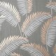 image 1 of Fine Decor Cascade Leaf Wallpaper - Grey/Rose Gold - 10m x 53cm Grey