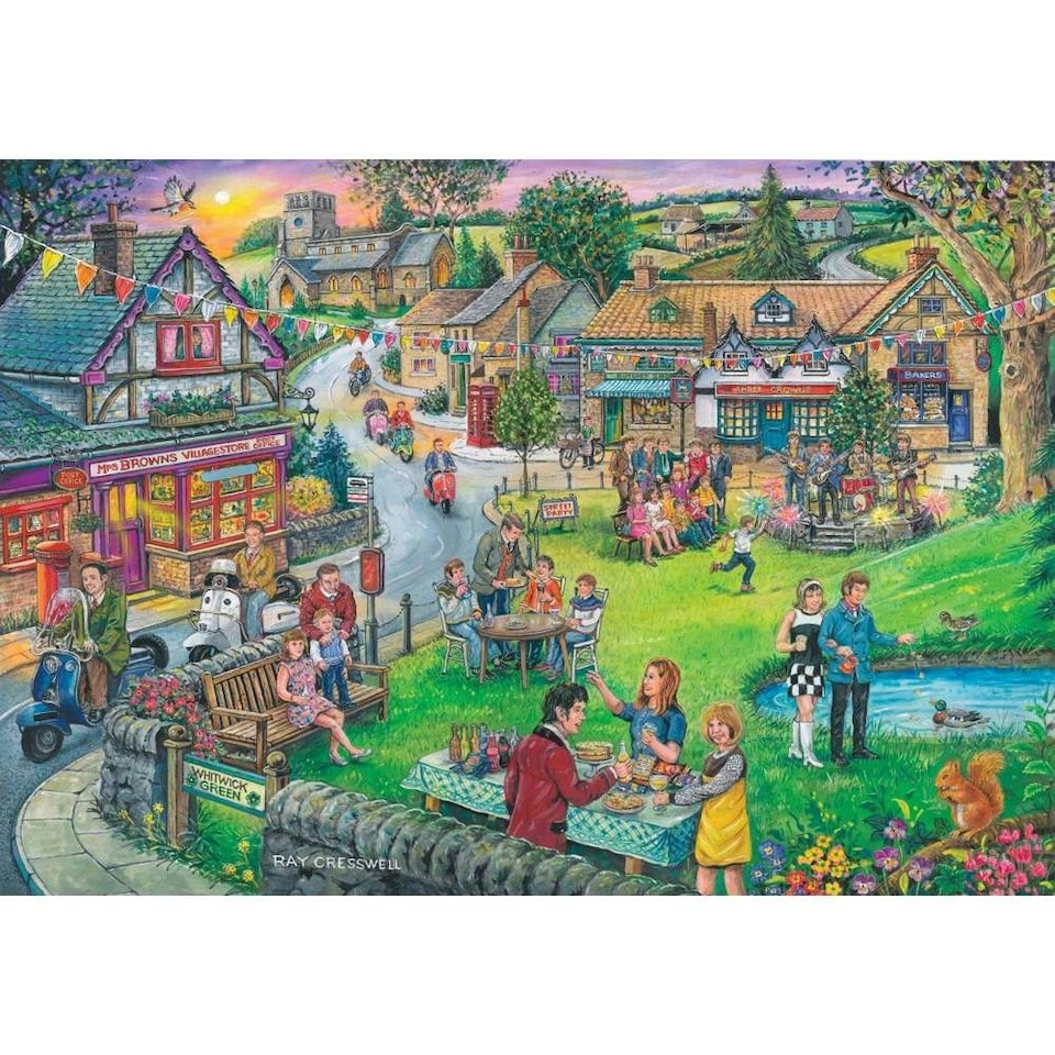 image 1 of The House of Puzzles, Sixties Green - 1000 Piece Jigsaw Puzzle