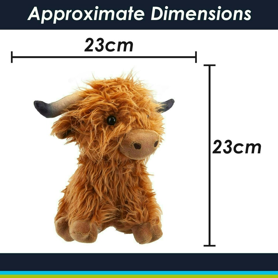 image 1 of Highlands Cow Soft Toy Cute Plushie Huggable Cuddly Stuffed Toy Gift 23cm Brown