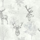 image 1 of Arthouse Etched Stag Wallpaper - Silver - 10m x 52cm Silver