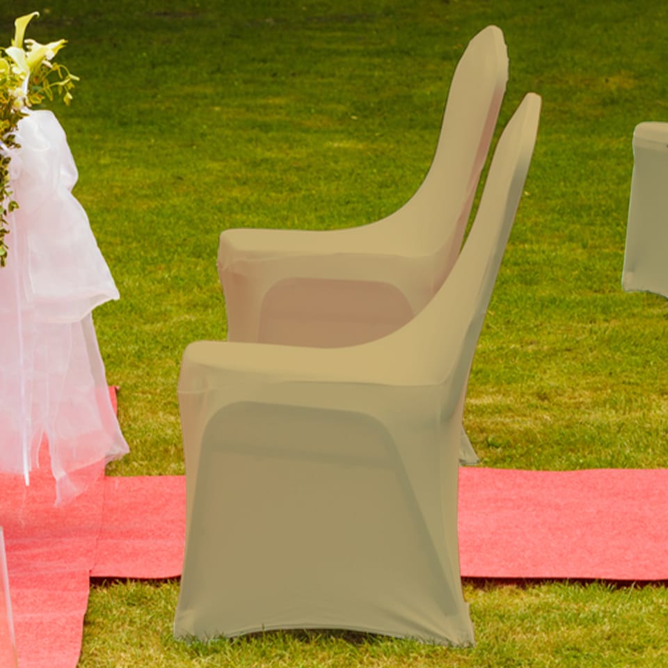 image 1 of Chair Cover Spandex Polyester Stretch Fabric Dining Slipcovers - 10pcs