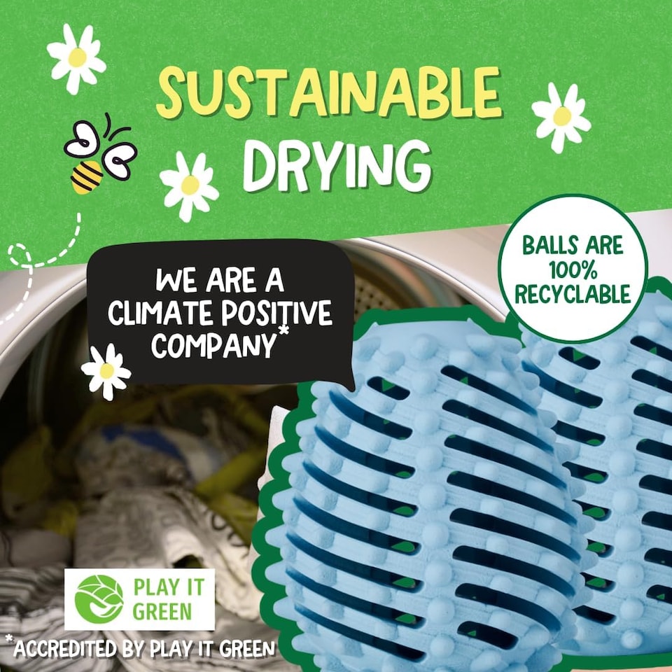 image 1 of Ecoegg Dryer Balls | Fresh Linen | Reduces Drying Time | Tumble Dryer Balls Replacement | Freshens and Softens Clothes | Hypoallergenic | 2 Eggs | Scent Boosters
