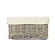 image 7 of Medium Wicker Grey Wash Lined Storage Tray | Grey | Grey Wash