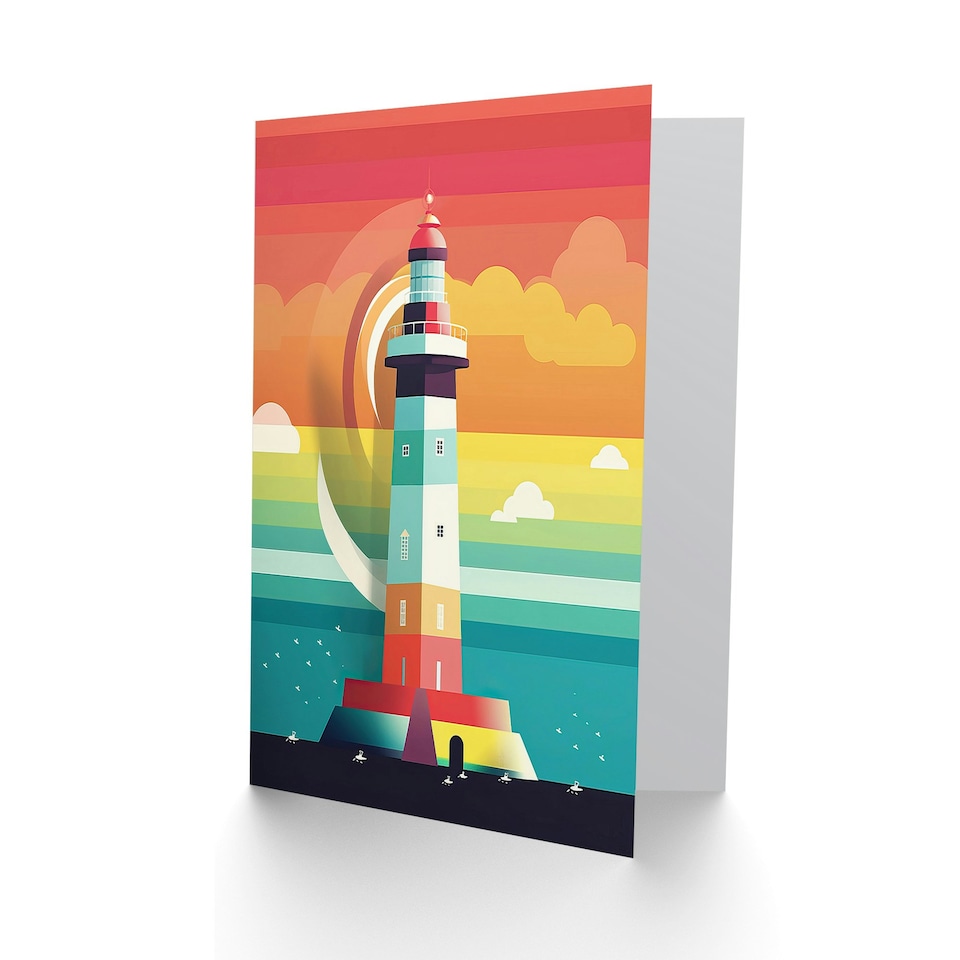 image 1 of Lighthouse Mid Century Modern Kids Child Kids Birthday Card