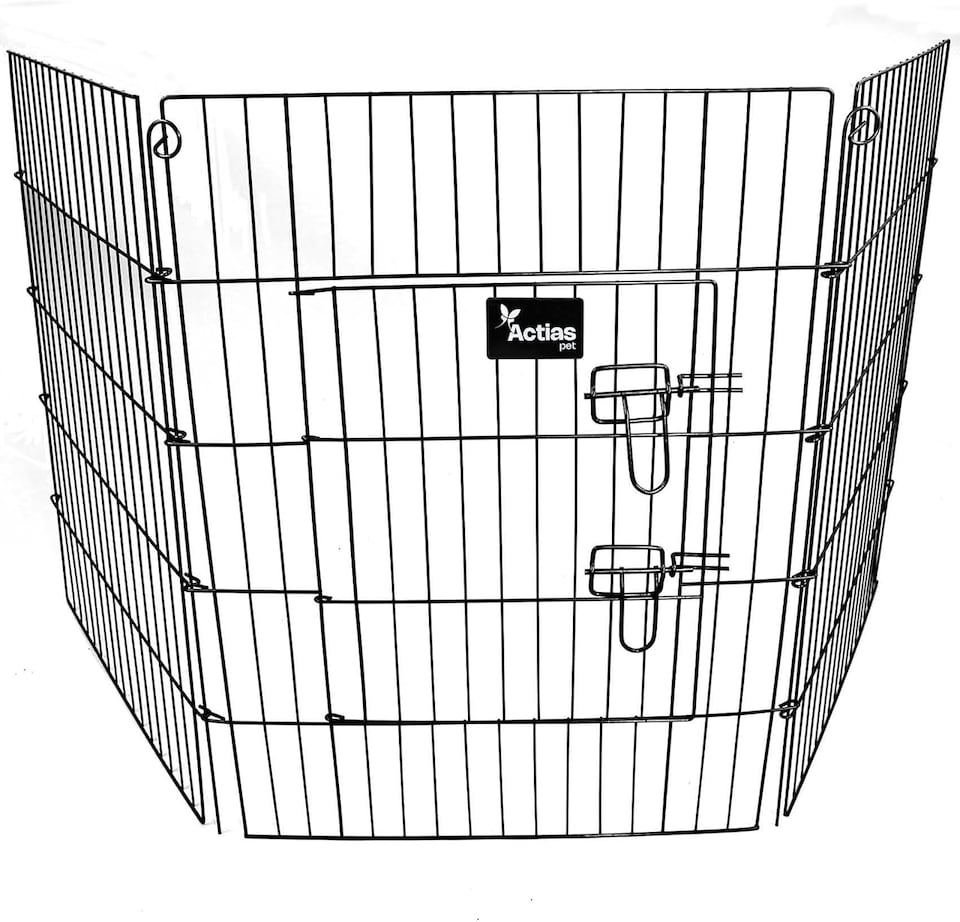 image 1 of Actiaspet Black Metal Drop Pin Play Pen Available in 4 Different Sizes (Black, Medium, 8)