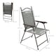 image 5 of Outsunny Folding Chairs Set of 2, Garden Chair with Armrest, Breathable Mesh Fabric Seat, Camping Sports Chairs for Adults, Dark Grey