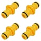 image 1 of 2 Way Male Straight Garden Hose Water Pipe Connector Fast Joiner Coupler 4pc
