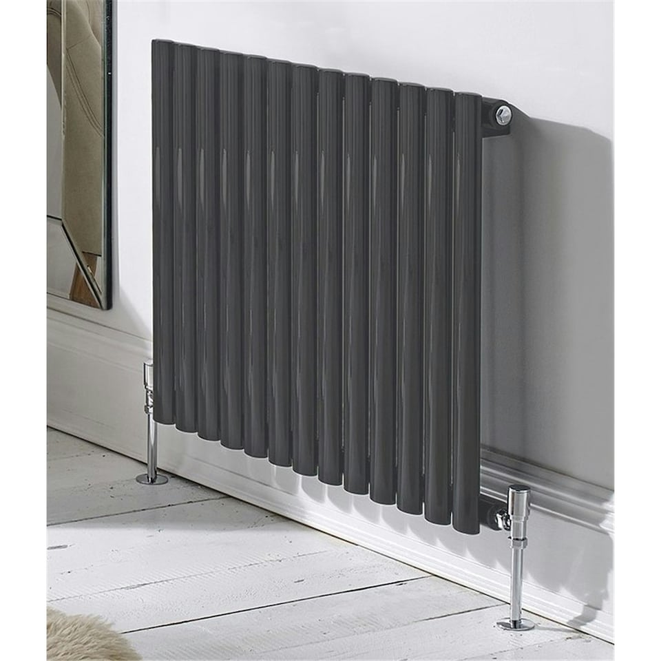 image 1 of 600mm (H) x 780mm (W) - Anthracite Horizontal Radiator (Paris) - DOUBLE Panel - (0.6m x 0.78m) - Depth 79mm