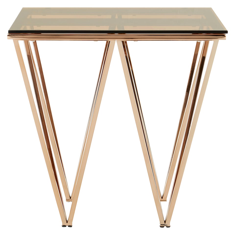 image 1 of Interiors by Premier Sleek Square Rose Gold End Table, Versatile Statement Side Table, Contemporary Livingroom Side Table