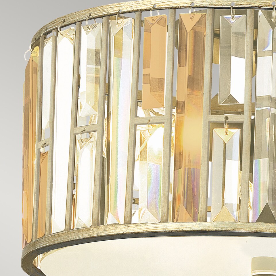 image 1 of Gemma 3 Light Flush Mount Ceiling Light Silver Leaf, E27