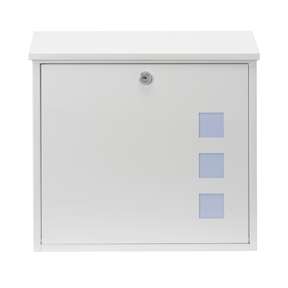 image 1 of Burg-Wachter Aire Wall Mounted Galvanised Steel Lockable Weatherproof Post Box - 37x37x11cm White