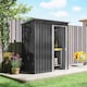 image 8 of Outsunny 5 x 3ft Garden Storage Shed Sliding Door Sloped Roof Tool, Black