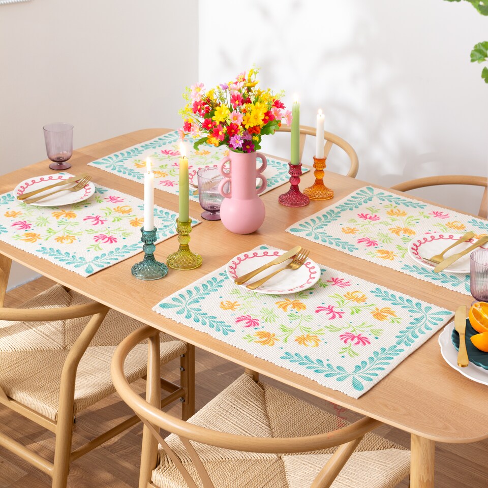 Furn Honeysuckle Set of 4 Indoor/Outdoor Placemats, Multicoloured, 46 x 36cm