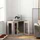 image 8 of PawHut Dog Crate Furniture for Medium Dogs w/ Cushion, Door - Walnut Brown