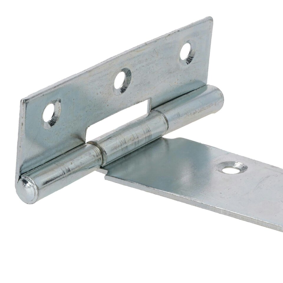 image 1 of 10in / 250mm Heavy Duty T Tee Hinges For Shed + Garden Gates Zinc Plated 6pc Silver