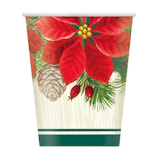 8 RED/GREEN PONSETA CHRISTMAS 9OZ CUP - UNIQUE