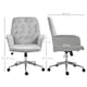image 7 of Vinsetto Swivel Computer Chair with Arm and Tufted Backrest, Light Grey