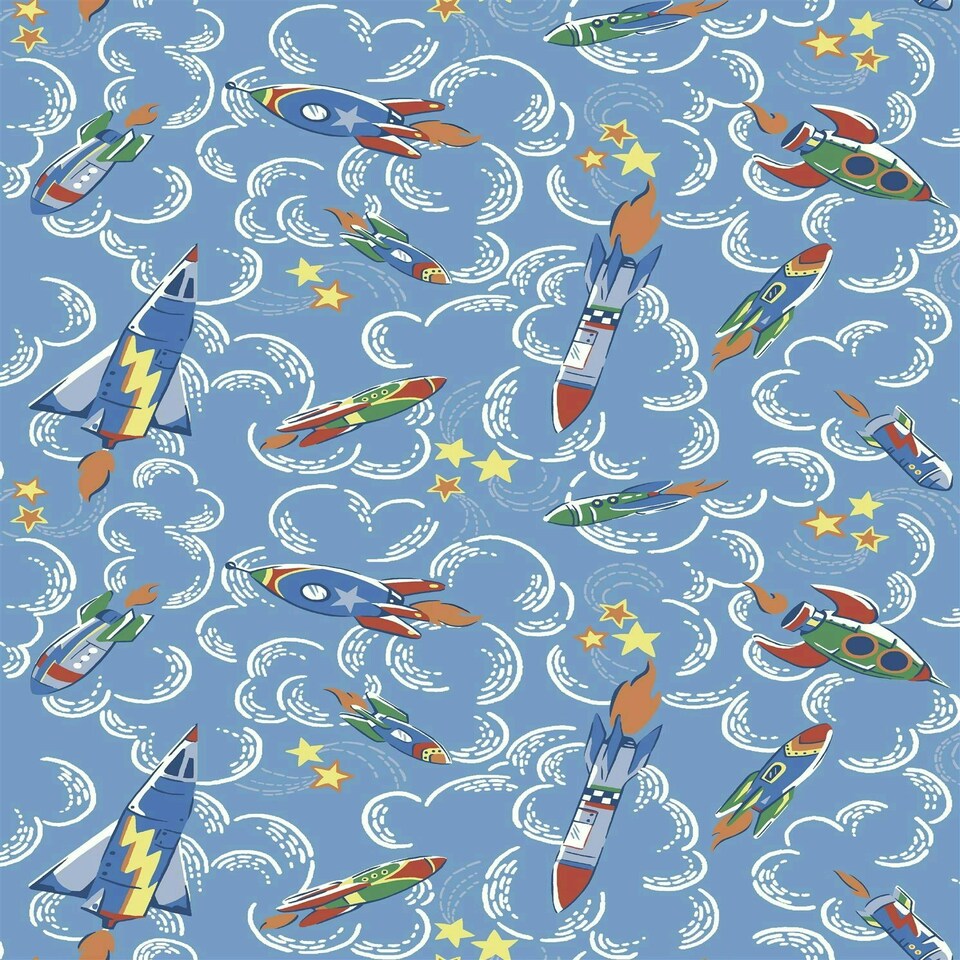 image 1 of Cath Kidston Rockets Blue Wallpaper