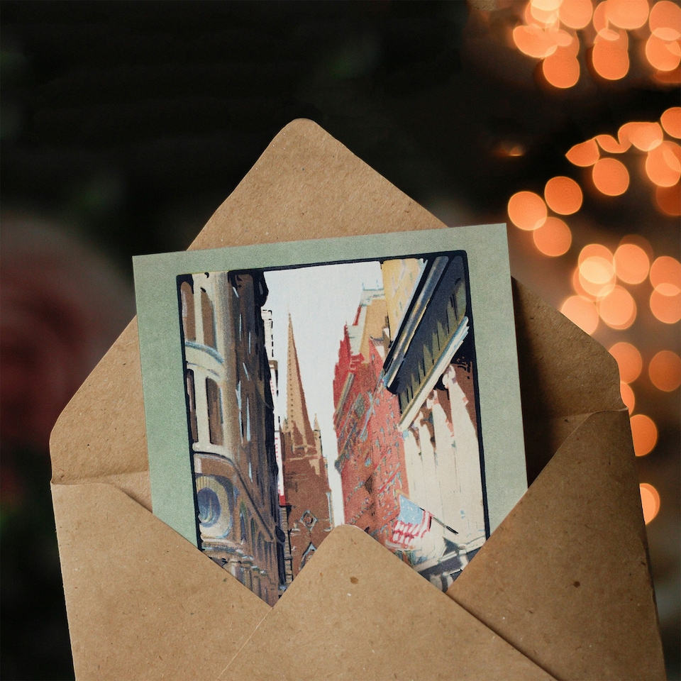 image 1 of Rachael R Elmer Art Card Trinity Church and Wall Street