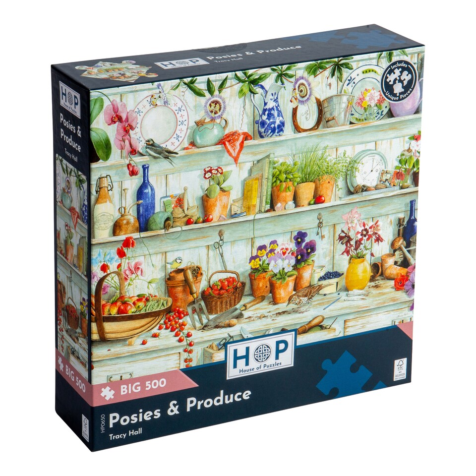 image 1 of Posies & Produce BIG 500 Piece Jigsaw Puzzle