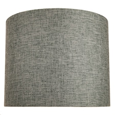 Contemporary and Sleek 12 Inch Grey Linen Fabric Drum Lamp Shade 60w Maximum