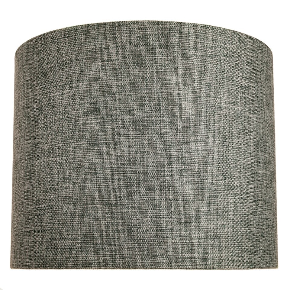 image 1 of Contemporary and Sleek 12 Inch Grey Linen Fabric Drum Lamp Shade 60w Maximum