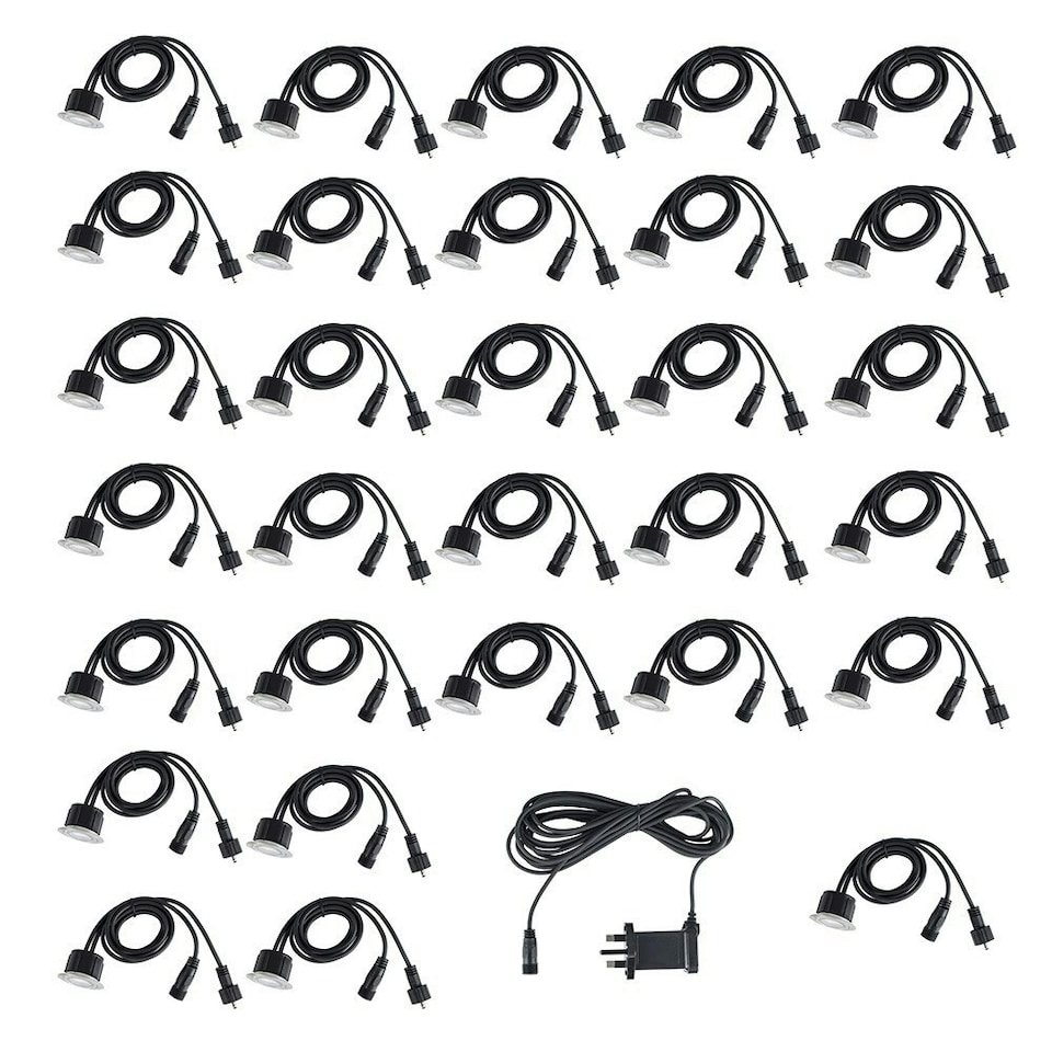 image 1 of ValueLights Decking Lights 30 Pack Silver Outdoor Decking Light