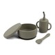 image 1 of Tiny Dining 3pc Silicone Suction Feeding Set - Silver Sage - Silicone Baby Feeding Set with Bowl, Sippy Cup & Spoon