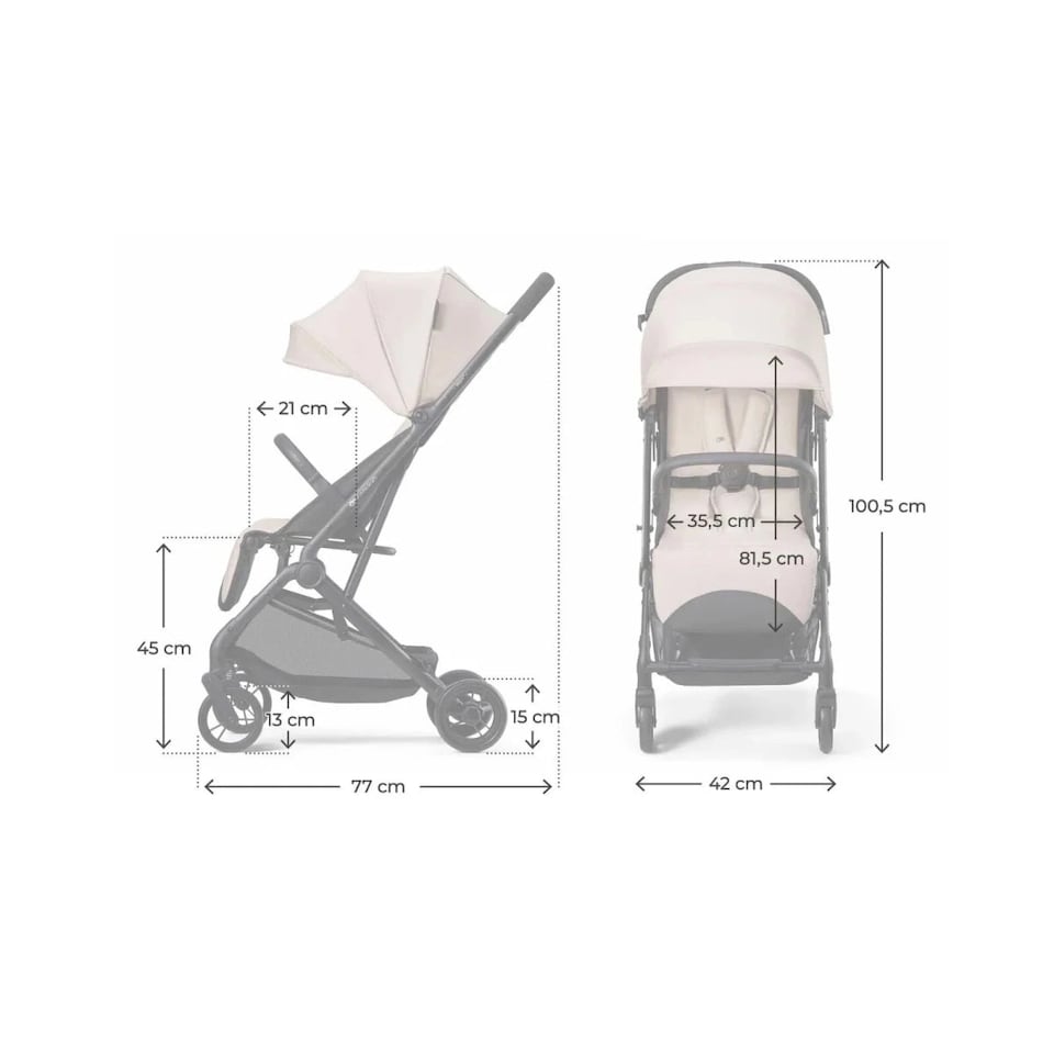 image 1 of Kinderkraft Compact And Lightweight Pushchair Indy 3 | Cream | Beige