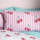 image 3 of Catherine Lansfield Disco Cherries Stripes Reversible Duvet Cover Set Pink Pink | Double
