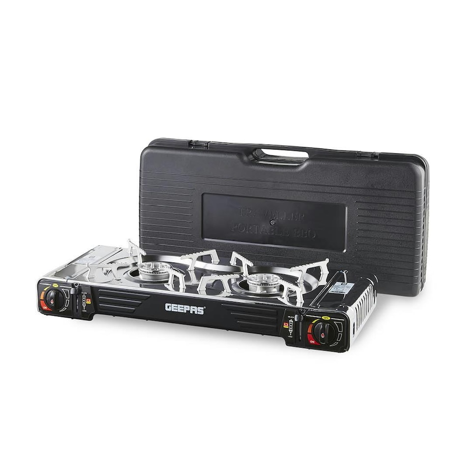 image 1 of GEEPAS Portable Camping Gas Stove, Double Burner