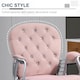 image 8 of Vinsetto Office Chair Velour Diamond Tufted Padded Ergonomic 360° Swivel Pink
