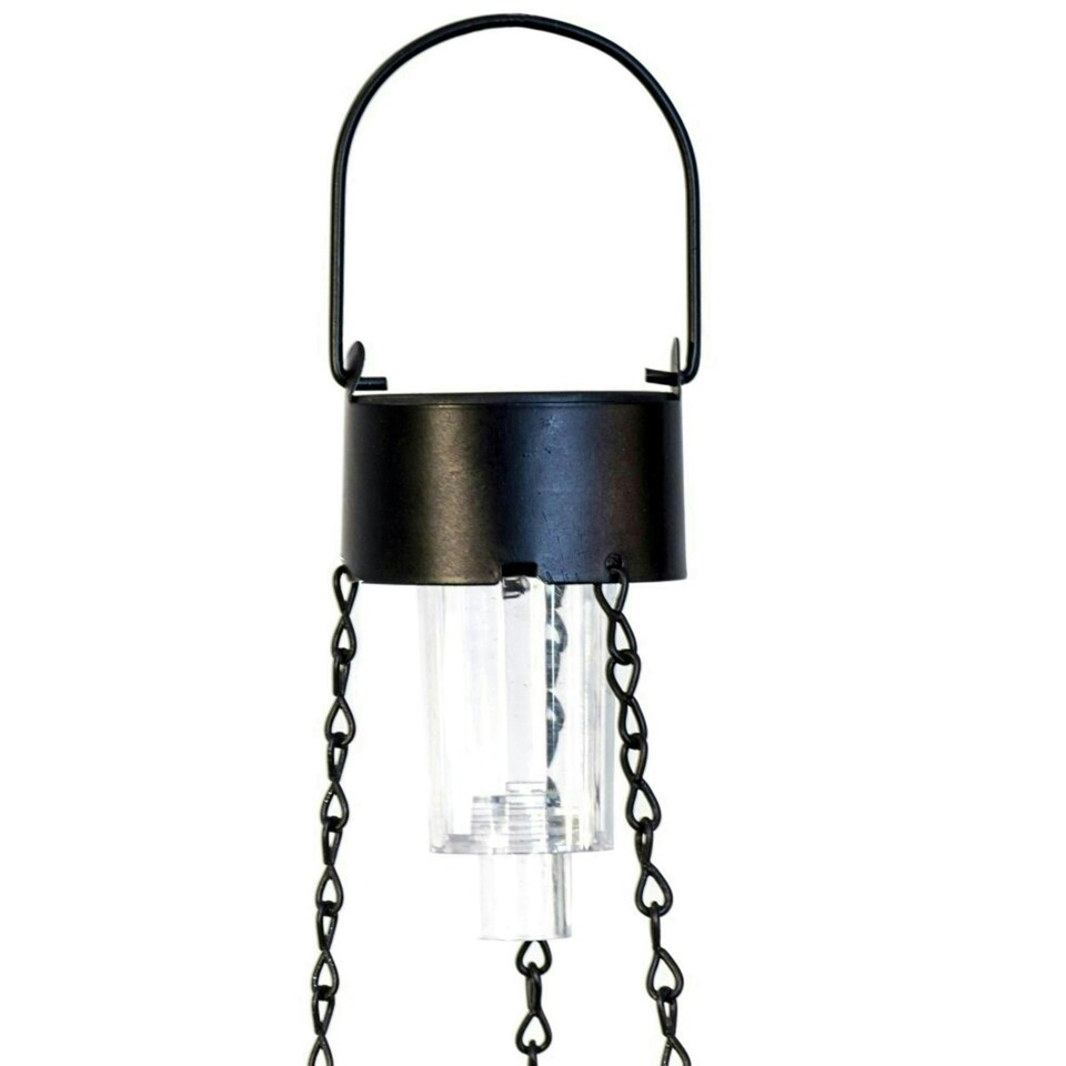 image 1 of Primrose Artificial Duranta Pink Flowers Hanging Basket with Solar Light 26cm