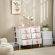 image 8 of HOMCOM 6 Drawer Chest of Drawers w/ Wooden Top Kid Room Closet Hallway Pink