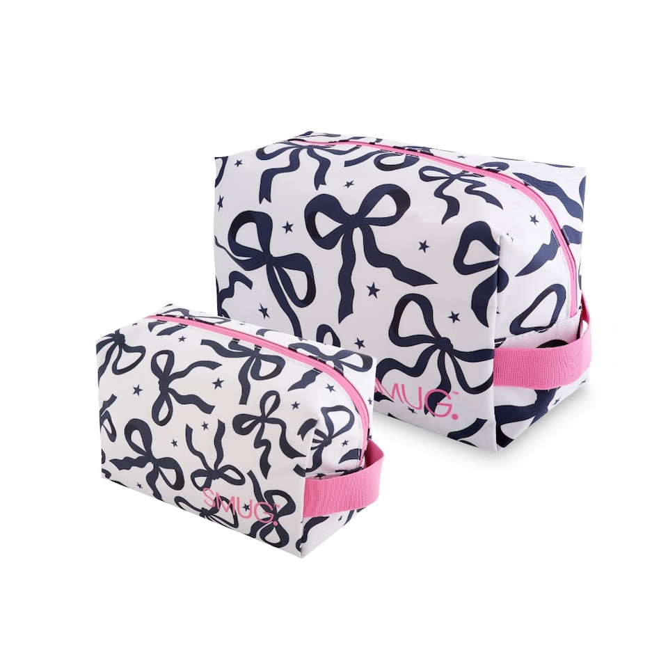 image 1 of SMUG Toiletry & Wash Bag Set - Bows Print