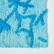 image 2 of Homescapes Blue Damask Cotton Bath Mat