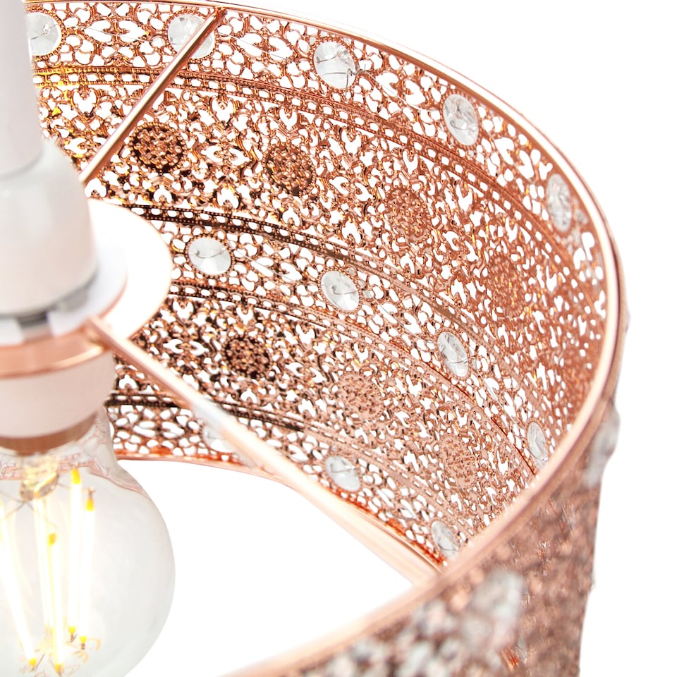 image 1 of Polished Copper Acrylic Gem Moroccan Style Chandelier Pendant Light Shade | Copper