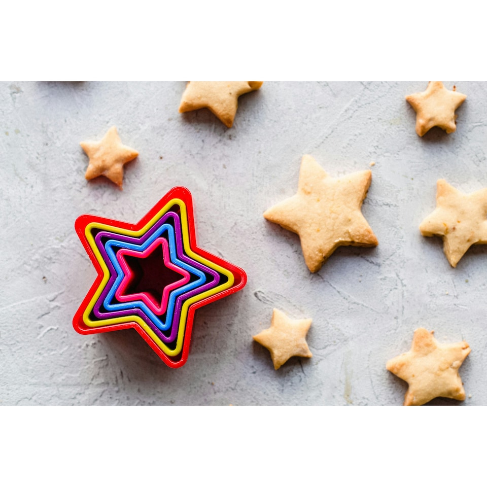 image 1 of Colourworks Star Shaped Cookie Cutters Set of 5