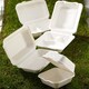 image 2 of White Compostable Bagasse Takeaway Burger Box 15cm - Pack of 25