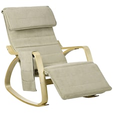 HOMCOM Rocking Chair Recliner Armchair with Adjustable Footrest