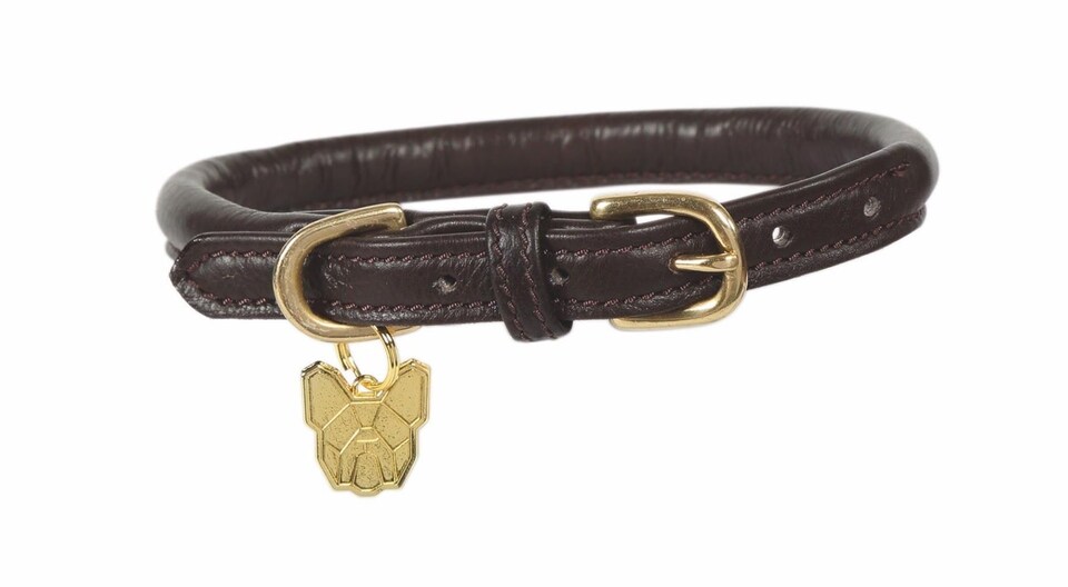 image 1 of Digby & Fox Rolled Leather Dog Collar | Brown | Size: XXX-Small
Colour: Tan | XS