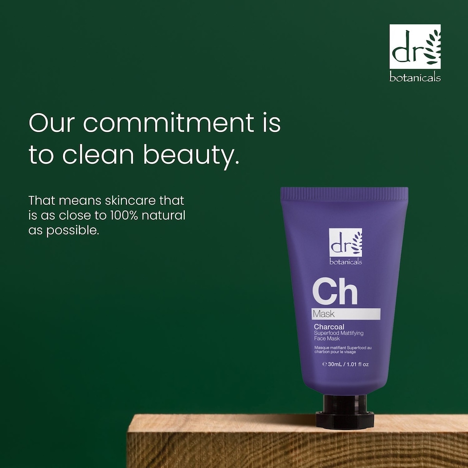 image 1 of Dr Botanicals Charcoal Superfood Mattifying Face Mask 30ml x 2 Duo Set