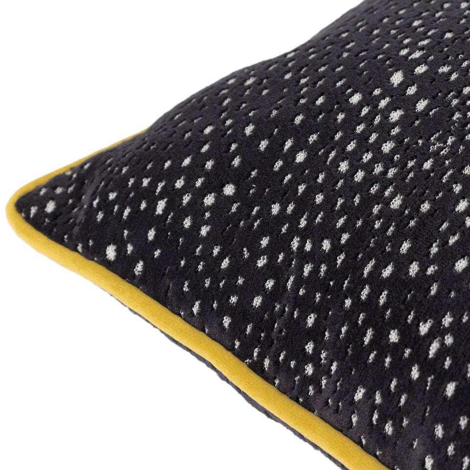 image 1 of Paoletti Estelle Spotted Cushion, Black/Gold, 45 x 45cm