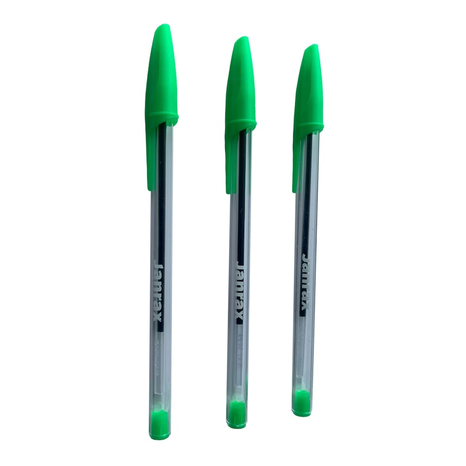 image 1 of Box of 50 Neon Green Ballpoint Pens Smooth Glide by Janrax
