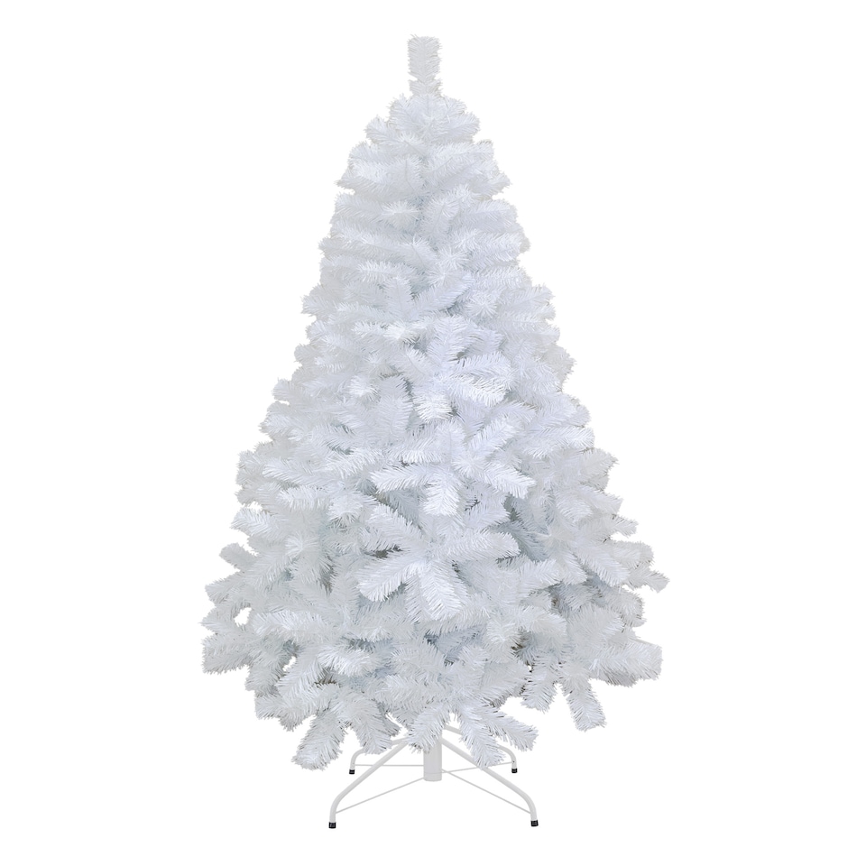image 1 of 10FT Alaskan Pine White Christmas Bushy Looking Artificial Tree with Metal Stand | White | White